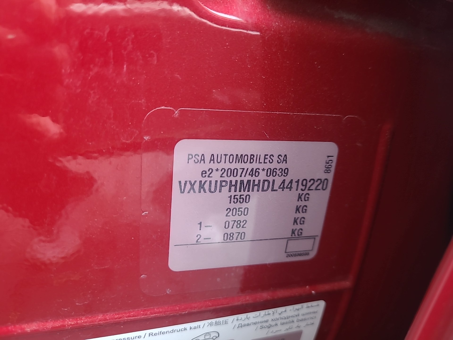 Zdjęcie numeru VIN